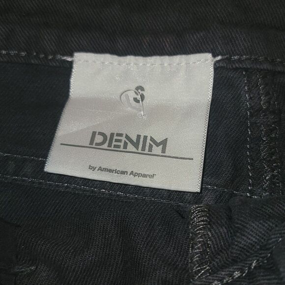 DENIM American Apparel Charcoal Grey Denim mini skirt Small Y2K Hipster - Picture 16 of 16